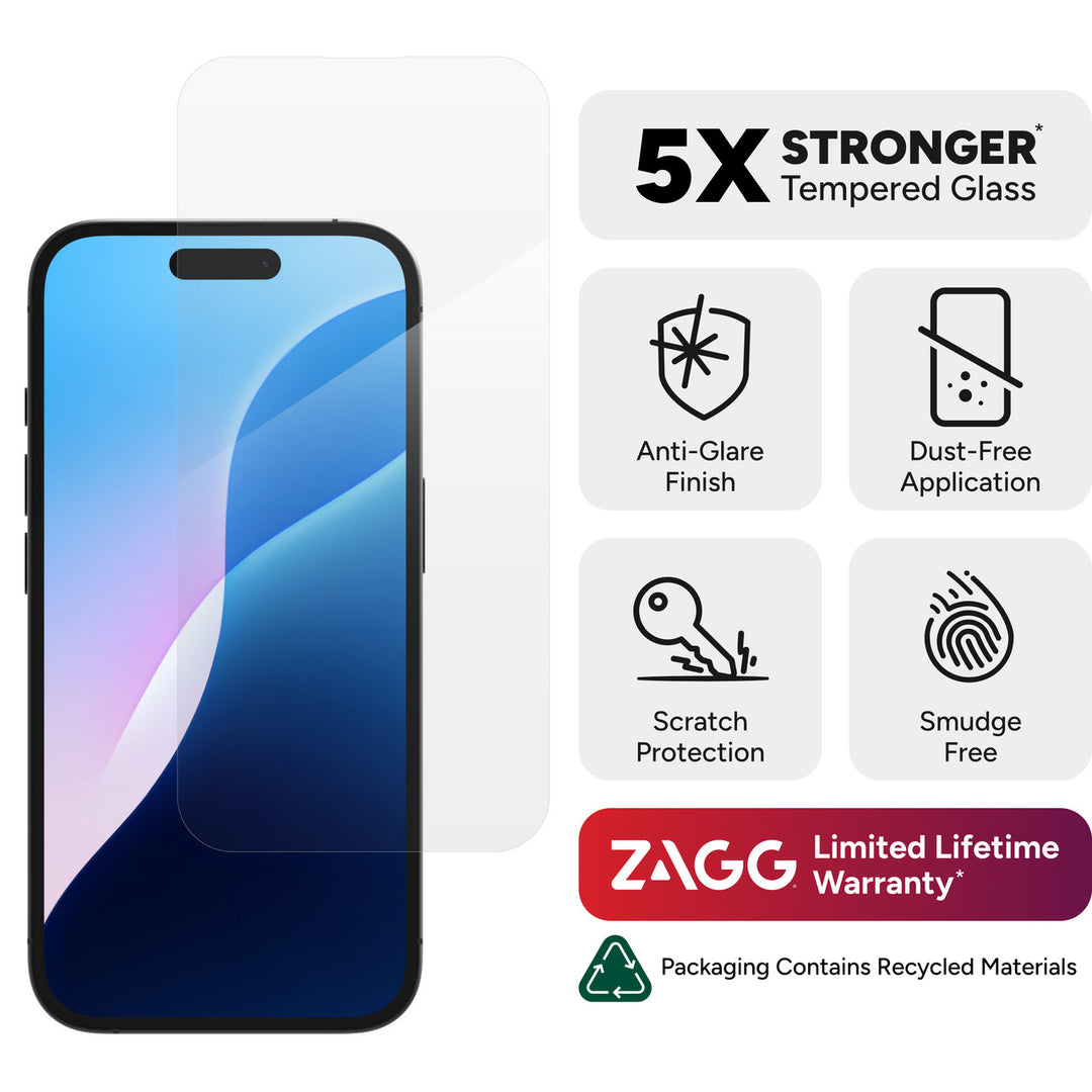 ZAGG | InvisibleShield Glass Elite Anti-Glare for iPhone 16 /15 - Clear | IS-200114862