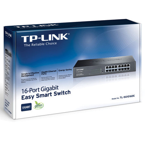 TP-Link | 16-Port Ethernet Managed Easy Smart Switch Gigabit | TL-SG1016DE