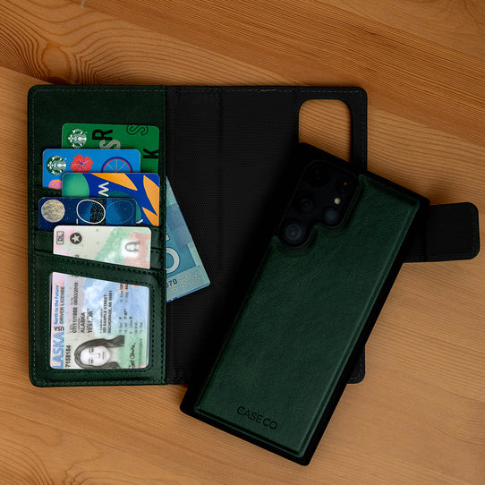 Caseco | 5th Ave Wallet Folio Case (5 Card Slot) - Samsung Galaxy S23+ - Green | C31A4-10