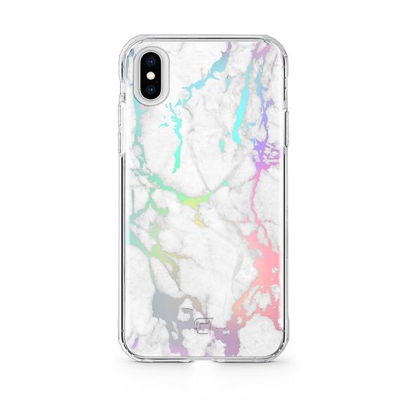 Caseco | iPhone SE/SE2/8/7/6 - Holographic Fremont Marble Tough Case - White | C2608-00
