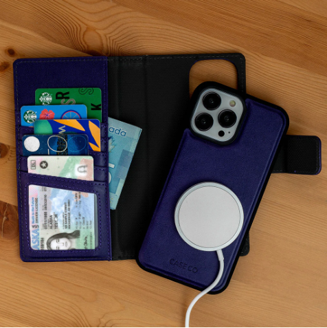 Caseco | 5th Ave MagSafe Wallet Case iPhone 14 Pro Max Vegan Leather - Purple | C3199-11