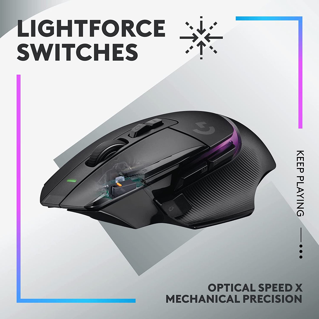 Logitech | G502 X PLUS 25000 DPI Wireless Optical Gaming Mouse Black | 910-006160