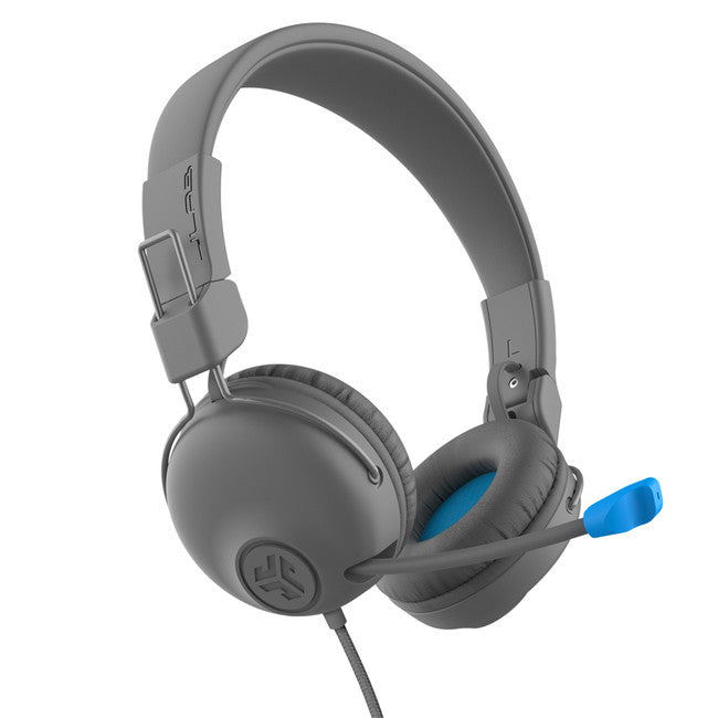 JLab | JBuddies Learn Wired On-Ear Headphones w/ Mic - Gray | 106-1639