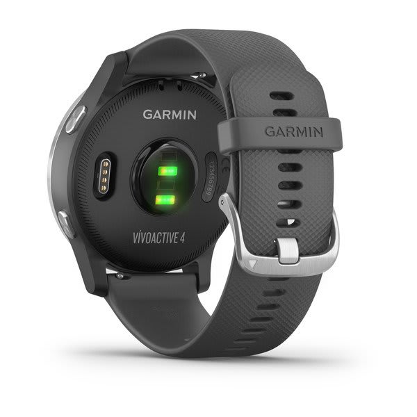 Garmin | VÃ­voactive 4 Smartwatch and Fitness Tracker Shadow Gray with Silver Hardware | 010-02174-01