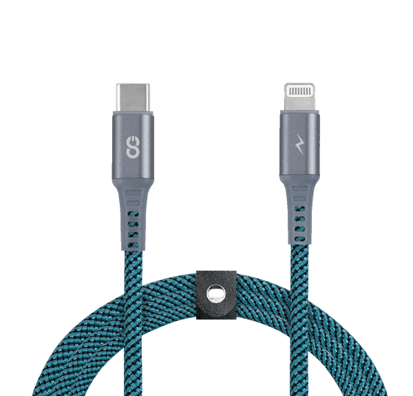 LOGiiX | Piston Connect Braid USB-C to Lightning 1.5M / 5FT- Turquoise | LGX-13513