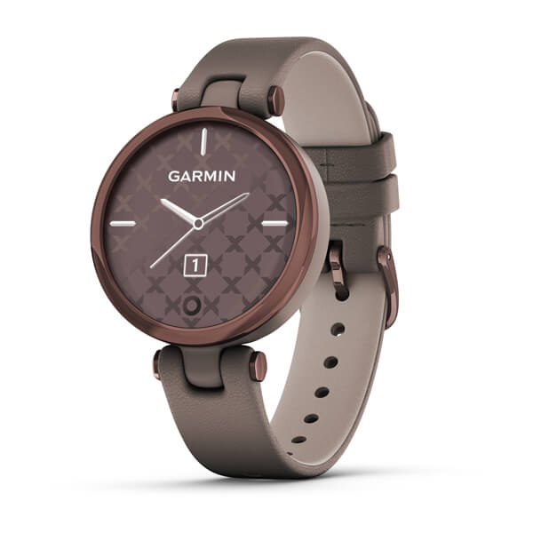 Garmin | Lily Classic Leather  Smartwatch and Fitness Tracker - Bronze | 010-02384-A0