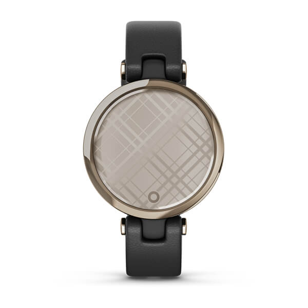 Garmin | Lily Classic Leather Heart Rate Smartwatch and Fitness Tracker with Assistan Alerts - Black | 010-02384-A1