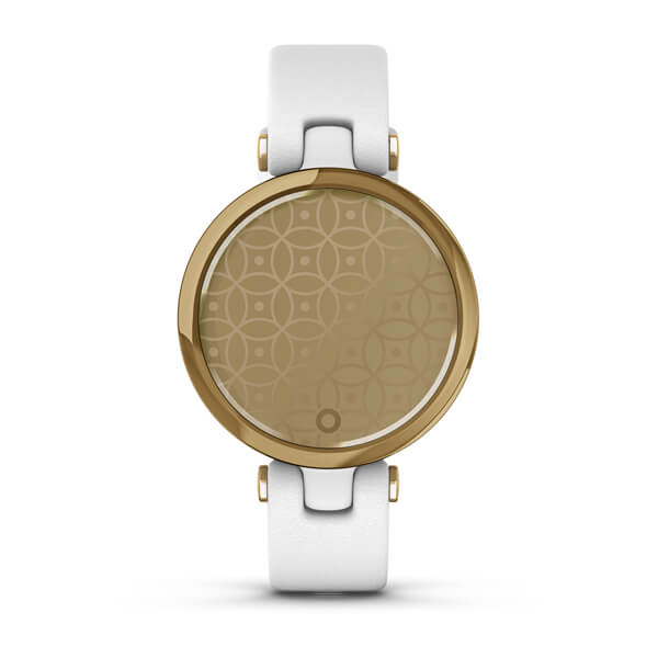 Garmin | Lily Classic Leather Heart Rate Smartwatch and Fitness Tracker with Assistan Alerts - White | 010-02384-A3