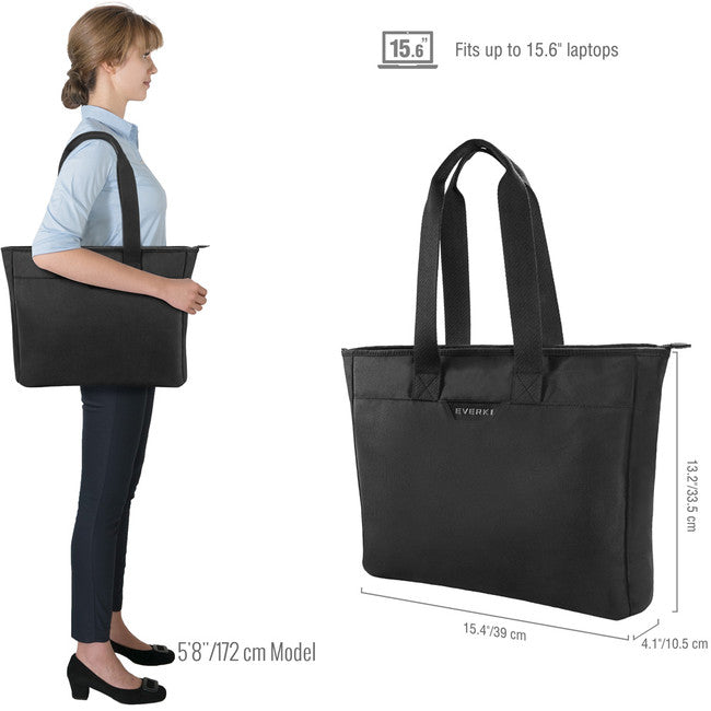 Everki | Business Womens Slim Laptop Tote Black 15.6 inch 108-0058