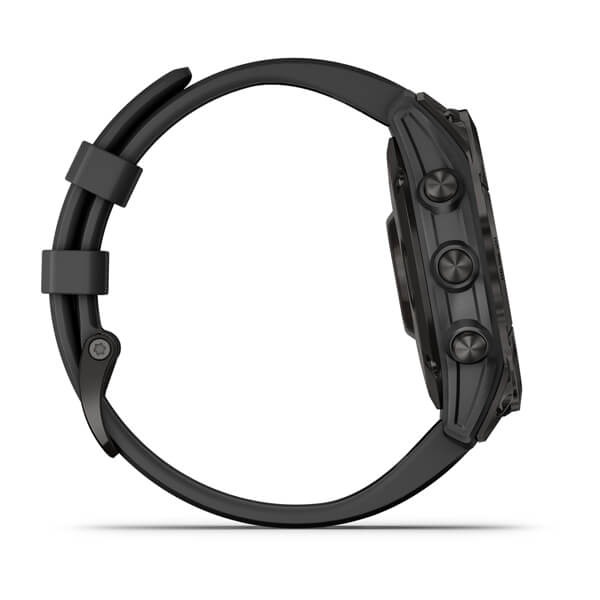 Garmin | Fenix 7 Black DLC Titanium with Black Band (Large) - Sapphire Solar Edition Smartwatch | 010-02540-34
