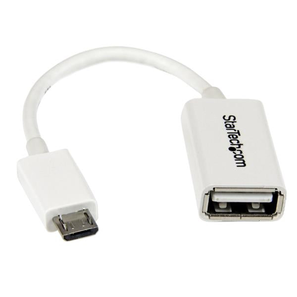 Startech | White OTG M/F Micro USB to Female USB Adapter | UUSBOTGW