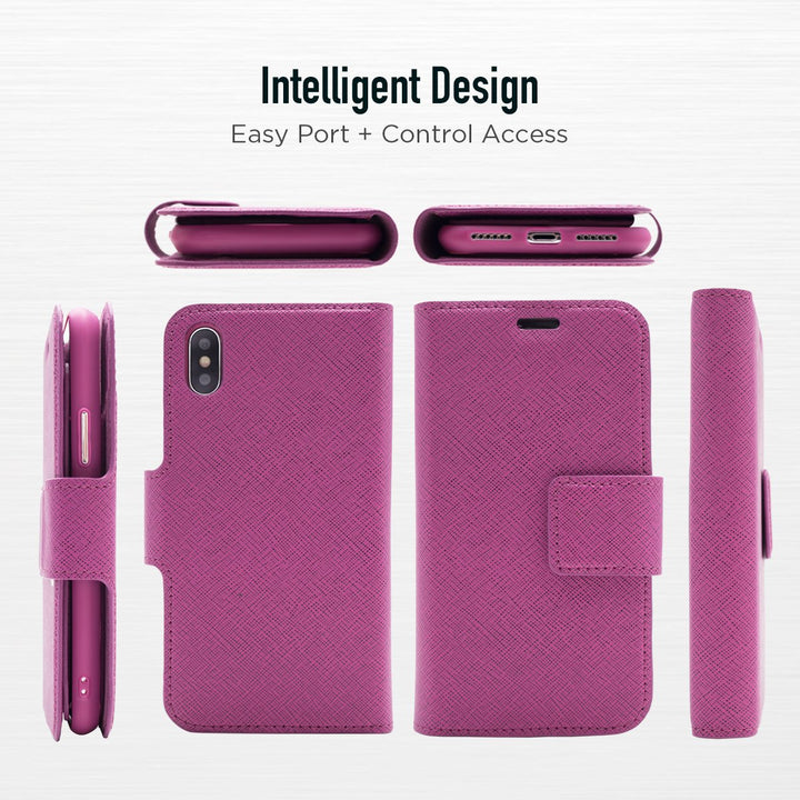 Caseco | Sunset Blvd | iPhone SE/SE2/8/7/6 - 2-in-1 RFID Blocking Folio Case - Purple | C3508-11
