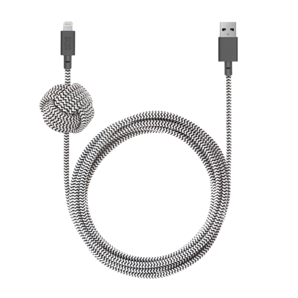 Native Union | USB-A to USB-C - Night Cable 3M / 10 FT - Zebra | NCABLE-AC-ZEB-NP