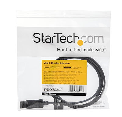 Startech | USB-C (M) - Displayport 1.4 (M) Cable - 1.8m / 6ft | CDP2DP146B