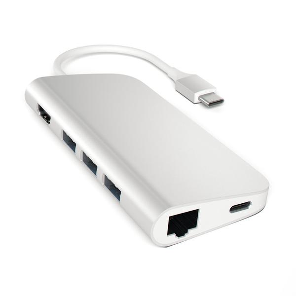 Satechi | Multiport Adapter for Type-C Devices - Silver | ST-TCMAS