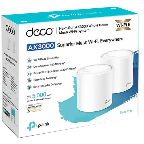 TP-Link | AX3000 Whole Home Mesh WiFi System 2 Pack |  DECO X60 (2-PACK)