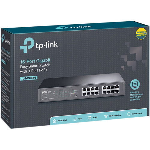 TP-Link | 16-Port Gigabit Desktop/Rackmount PoE+ Easy Managed Smart Switch, Steel case | TL-SG1016PE