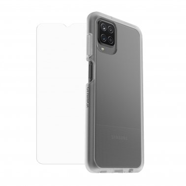 //// Otterbox | Samsung Galaxy A12 Clear React Series Case w/Trusted Glass Tempered Screen Protector | 15-08654