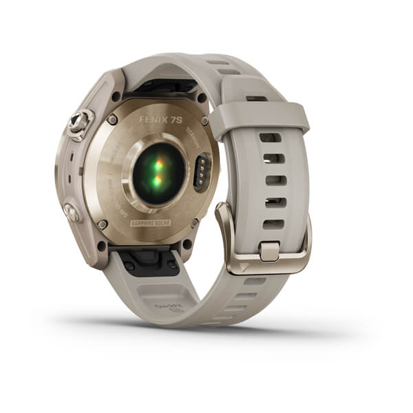Garmin | Fenix 7S 42mm Smartwatch Sapphire Solar Edition Cream Gold Titanium | 010-02539-20