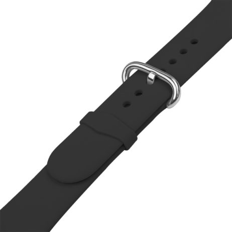 Strapsco | Apple Watch 42/44mm - Silicone Rubber Strap - Small - Black | A.R15.1.42/44.S