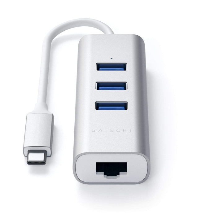 Satechi | Type-C 2-in-1 USB Hub with Ethernet - Silver | ST-TC2N1USB31AS