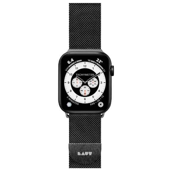 LAUT | STEEL LOOP for Apple Watch 42/44/45mm Series 1-8/SE/ULTRA - Black | LAUT_AWL_ST_BK