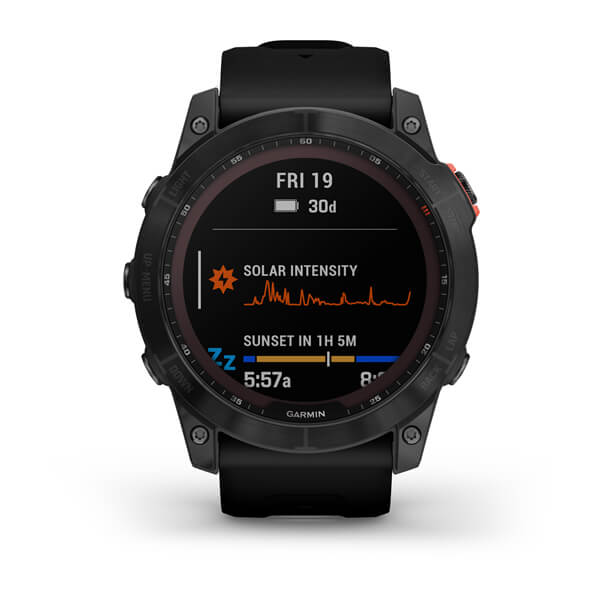 Garmin | Fenix 7X Smartwatch Slate Gray with Black Band (Extra Large) - Solar Edition | 010-02541-00