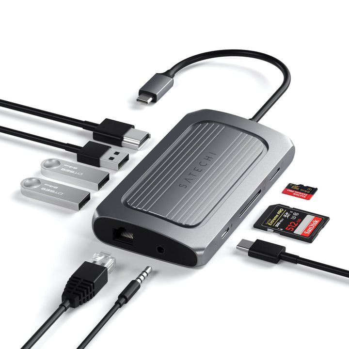 Satechi | USB-4 Multiport Adapter with 8K HDMI - Space Gray | ST-U4MA3M