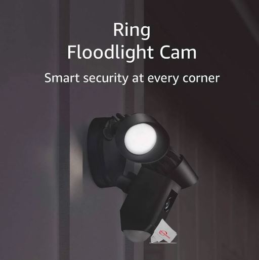 Ring | Floodlight Cam Wired Plus Outdoor 1080p HD IP Camera - Black | B08F6C1DDT
