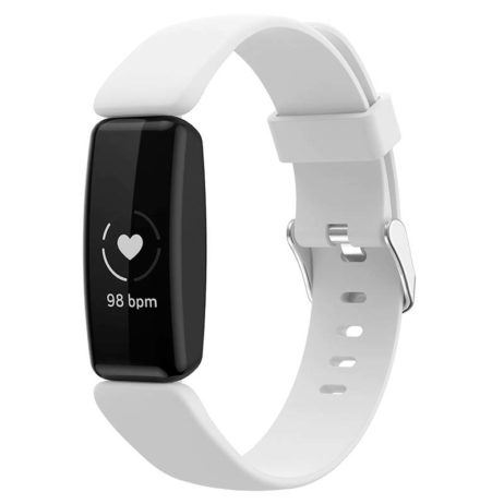 Strapsco | Fitbit Inspire 2 - Smooth Rubber Band - White - Small | FB.R60.22.S