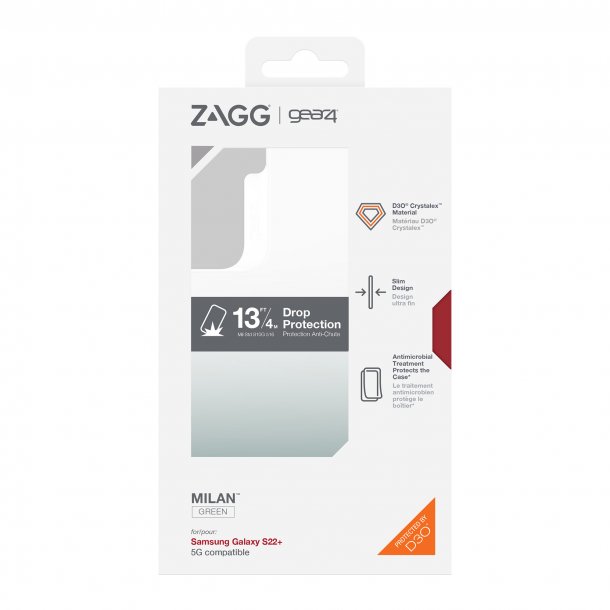 ZAGG GEAR4 | | Galaxy S22+ Case 5G D3O Milan Case Green 15-09717