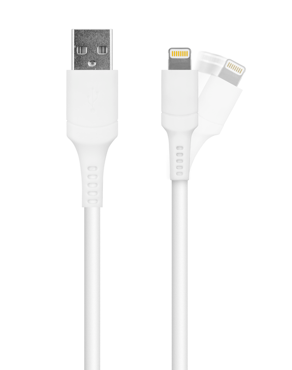LOGiiX | USB-A to Lightning - Sync & Charge Anti Stress 1.2M 4FT - White | LGX-12488