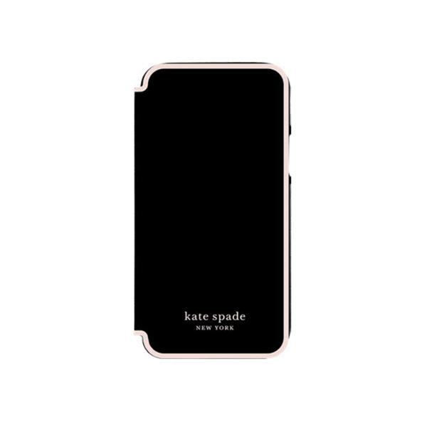 //// Kate Spade NY | iPhone 13 Pro Max - Folio - Black/Pale Vellum Border |  KSIPH-201-BPLVM