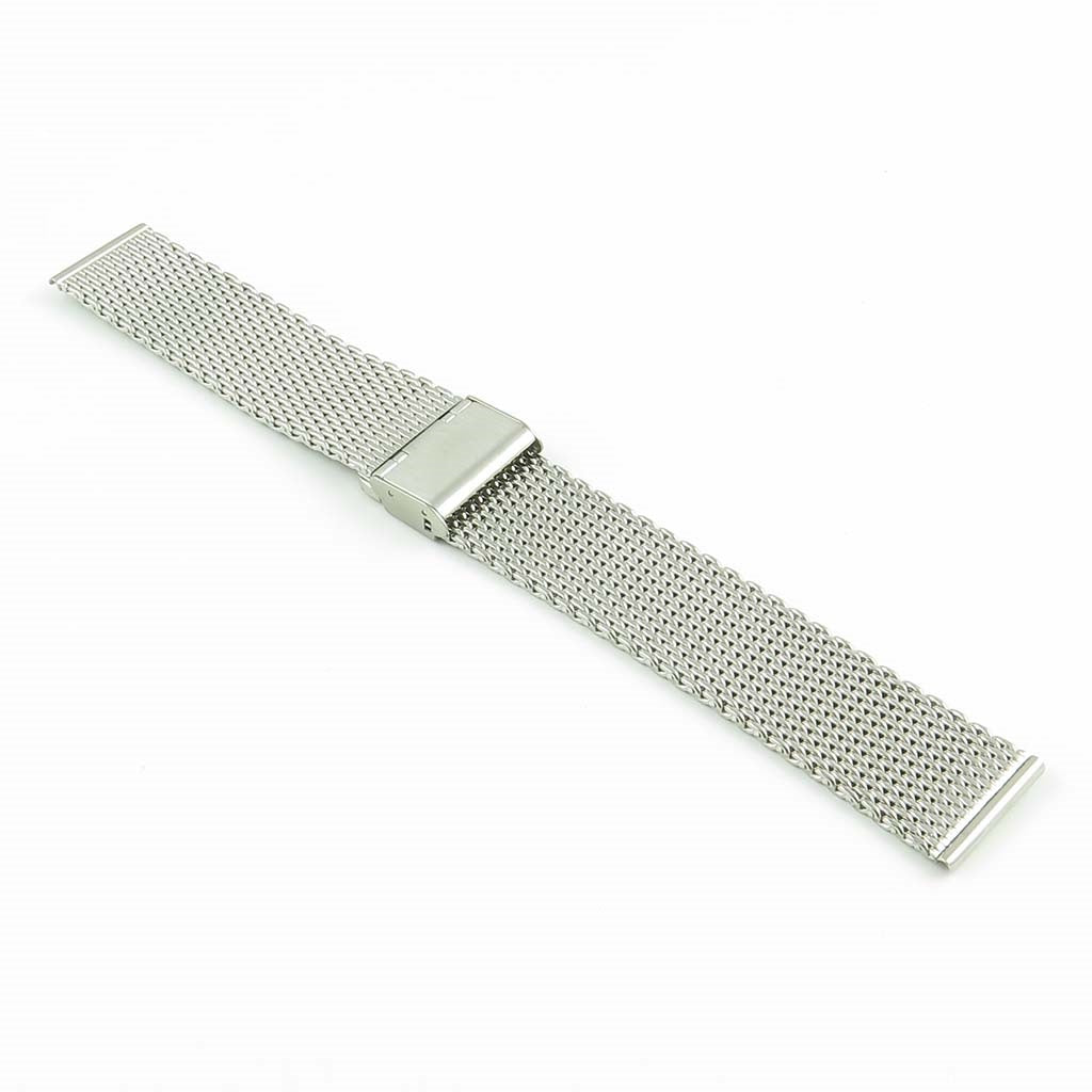 Strapsco | Samsung Galaxy Watch, Gear S3 & Others - 20mm (41mm) - Milanese Mesh Bracelet - Silver | s.gx3.m2.ss.20