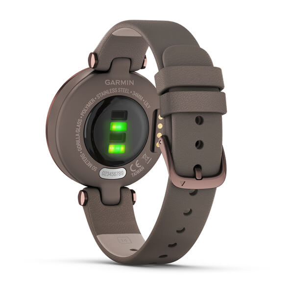 Garmin | Lily Classic Leather  Smartwatch and Fitness Tracker - Bronze | 010-02384-A0