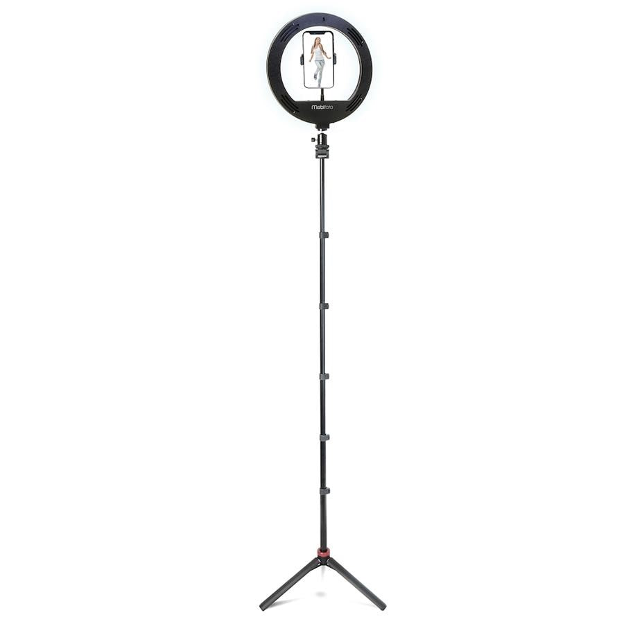 Mobifoto | 12" RGB LED Ring Light Vlogging Kit, New Pro Stand, Wireless Remote, Smartphone and Camera Mount MOBIRL12R2