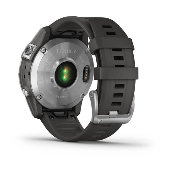 Garmin | Fenix 7 Standard Edition Smartwatch and Fitness Tracker Silver with Graphite Band | 010-02540-00