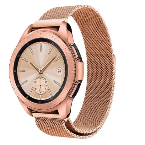 Strapsco | Samsung Galaxy Watch 42mm - Milanese Mesh Bracelet - Rose Gold | S.M9.RG.20