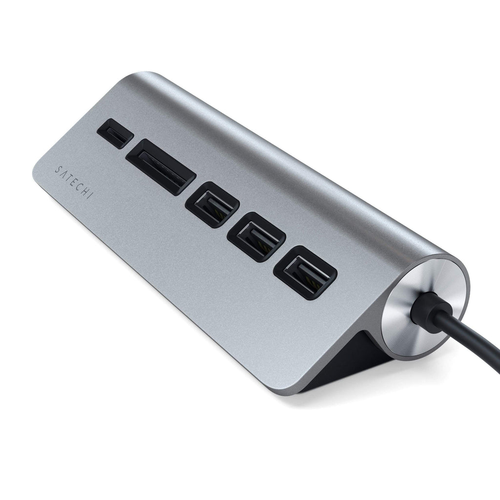 Satechi | Aluminum USB-C Hub with Card Reader - Space Gray | ST-TCHCRM