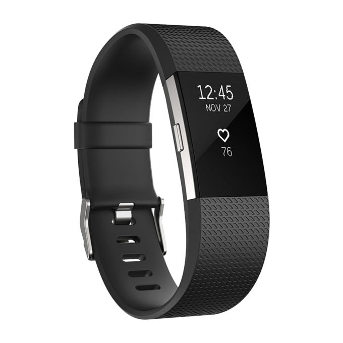 StrapsCo | Fitbit Charge 2 - Silicone Band - Black - Large | 90-130mm fb.r2.1.l