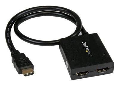 Startech | 4k HDMI 2-Port Video Splitter 1x2 HDMI Splitter Powered by USB or Power Adapter 4K 30hz | ST122HD4KU
