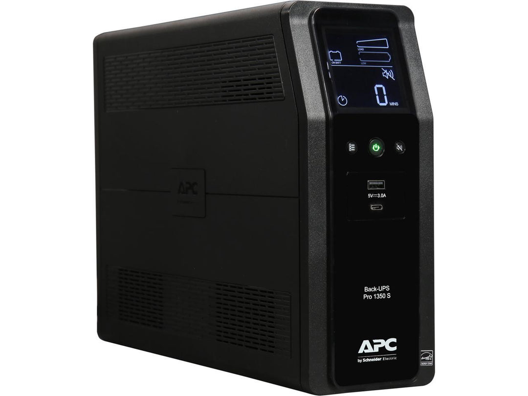 APC | Back UPS PRO BR 1350VA SineWave, 10 Outlets, 2 USB Charging Ports, AVR, LCD interface BR1350MS