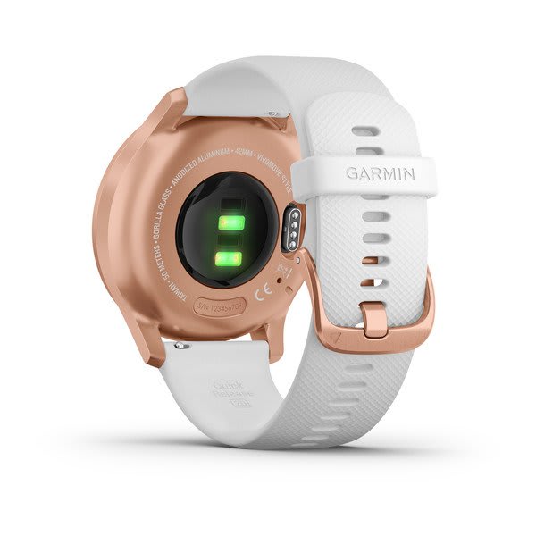 Garmin | Vivomove Style Hybrid Smartwatch and Fitness Tracker - Rose Gold Aluminum Case with White Silicone Band | 010-02240-00