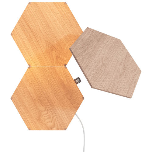 Nanoleaf | Elements - Wood Look Hexagons - Expansion Pack - 3 Panels | NL52-E-0001HB-3PK