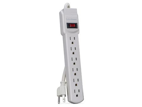 Cyberpower | Power Strip 6-Outlet 3Ft Cord White | GS60304