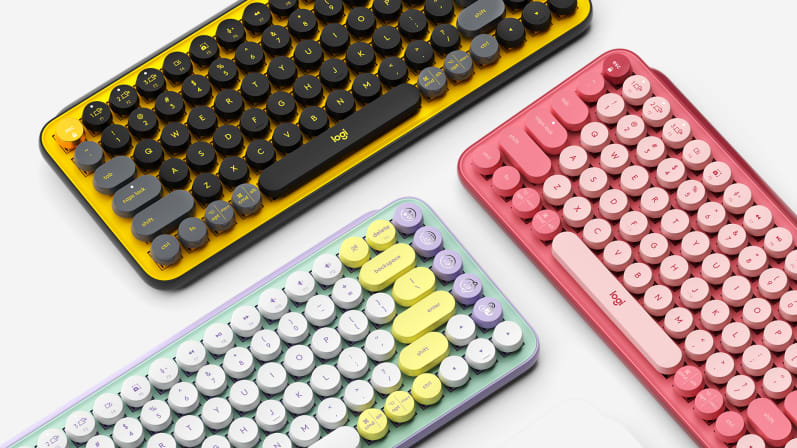 Logitech | POP Keys Wireless Mechanical Keyboard with Customizable Emoji Keys - Heartbreaker - Rose | 920-010709 PROMO ENDS NED