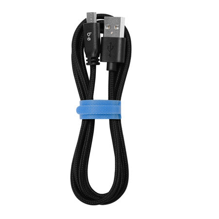 Blu Element | USB-A to Micro-USB - Braided Charge/Sync USB 4ft - Black | 107-1410