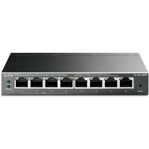 TP-Link | 8 Port Gigabit Desktop 4 Port POE Unmanaged Smart Switch | TL-SG108PE