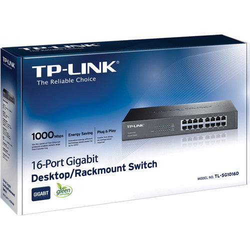 TP-Link | 16-Port Gigabit Unmanaged Desktop/Rackmount Switch | TL-SG1016D