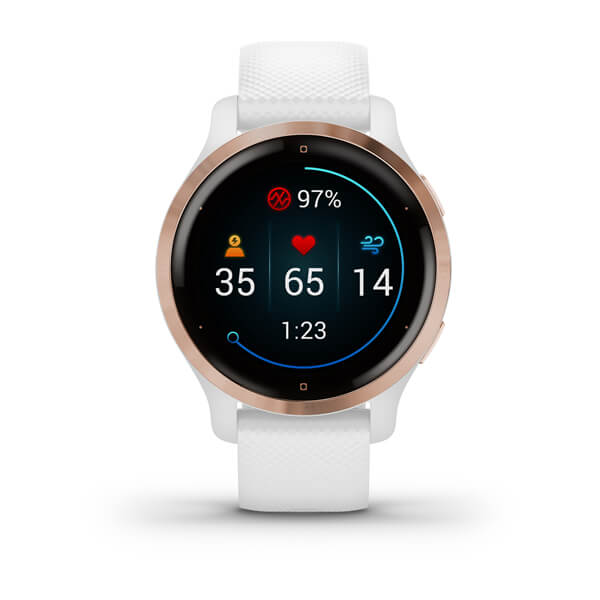 Garmin | Venu 2S GPS Smartwatch - White/Rose Gold | 010-02429-03